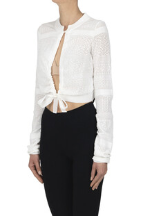 Cropped cut-out knit cardigan High Tech