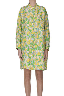 Flower print silk shirt dress Suzie Winkle
