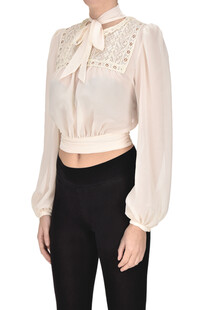 Blusa cropped con pizzo Elisabetta Franchi