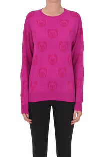 All over Teddy bear embroidery pullover Moschino Couture