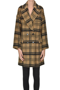 Checked print double-breasted coat RED Valentino
