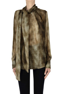 Blusa in seta animalier Elisabetta Franchi