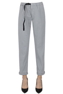 Pantaloni Marylin in cotone White Sand