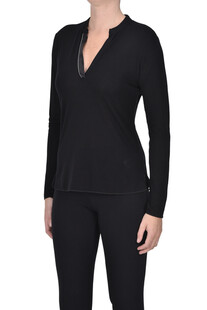 T-shirt con inserti in satin Purotatto