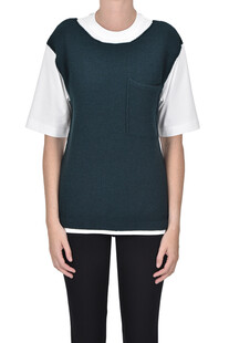 T-shirt con inserto in maglia Jejia