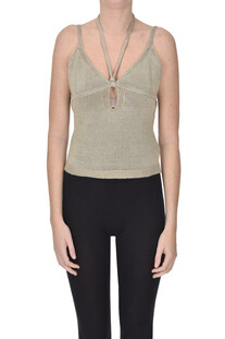 Top cropped in maglia Dondup