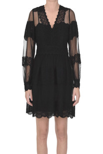 Plumetis tulle and lace dress Twinset Milano