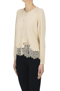 Lace hem cardigan Semicouture