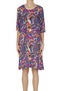 Printed satin tunic dress Tabata