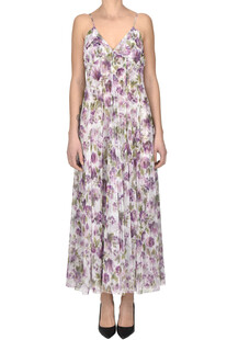 Flower print tulle long dress PHILOSOPHY di Lorenzo Serafini