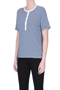 Striped cotton serafino t-shirt, Fortela