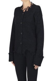 Used effect trims cardigan Haikure