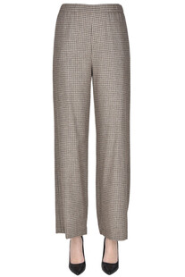 Checked print wide leg trousers Aspesi