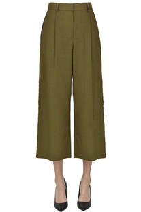 Pantaloni cropped in lana Sacai
