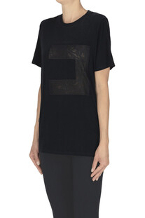 T-shirt con logo in pizzo Elisabetta Franchi