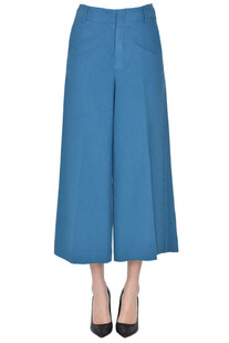 Cropped cotton and linen trousers Kiltie
