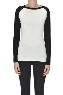 Ribbed color-block pullover D.Exterior