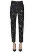 Printed trousers with designer logo Love Moschino