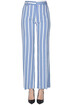 Striped cotton and linen trousers True Royal