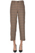 Checked print cropped trousers Closed