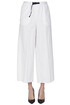 Textured linen and cotton trousers White Sand