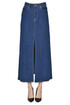 Denim long skirt Shaft