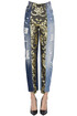 Brocade fabric inserts jeans Dolce & Gabbana