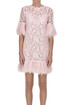 Feather trimmed lace mini dress Dolce & Gabbana