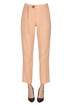 Marylin lyocell, linen and cotton trousers White Sand