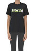 T-shirt con logo floreale MSGM