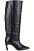 Crocodile print leather boots Gia Couture