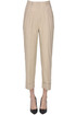 Cropped linen-blend trousers Hebe Studio