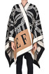 Mantella in lana jacquard con lettering Elisabetta Franchi