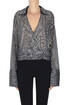 Camicia cropped con paillettes Semicouture