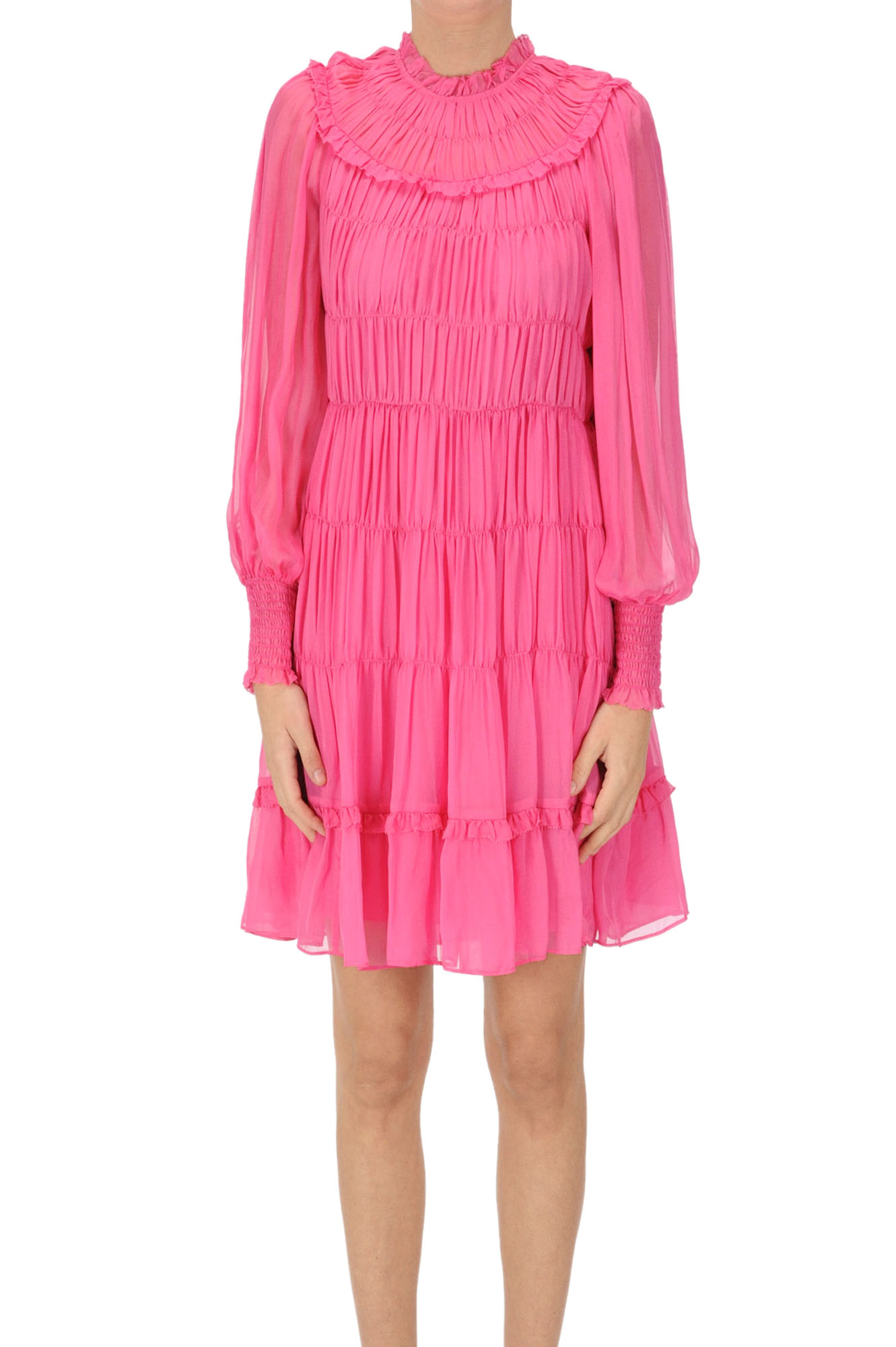Ulla Johnson Silk Dress In Shocking Pink
