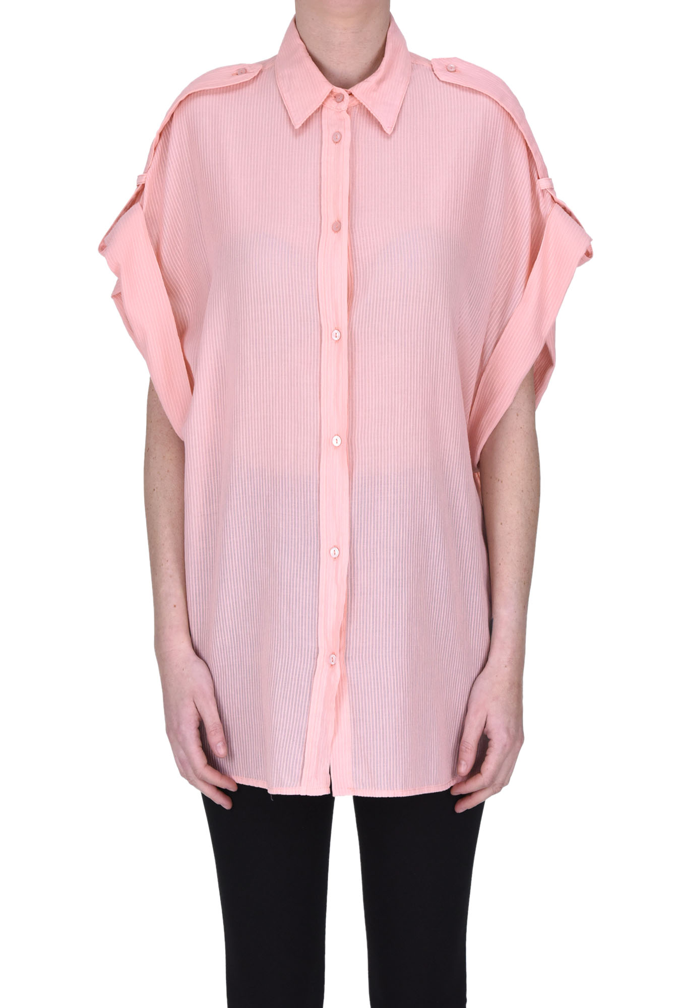 Shop Dondup Oversized Shirt In Pink