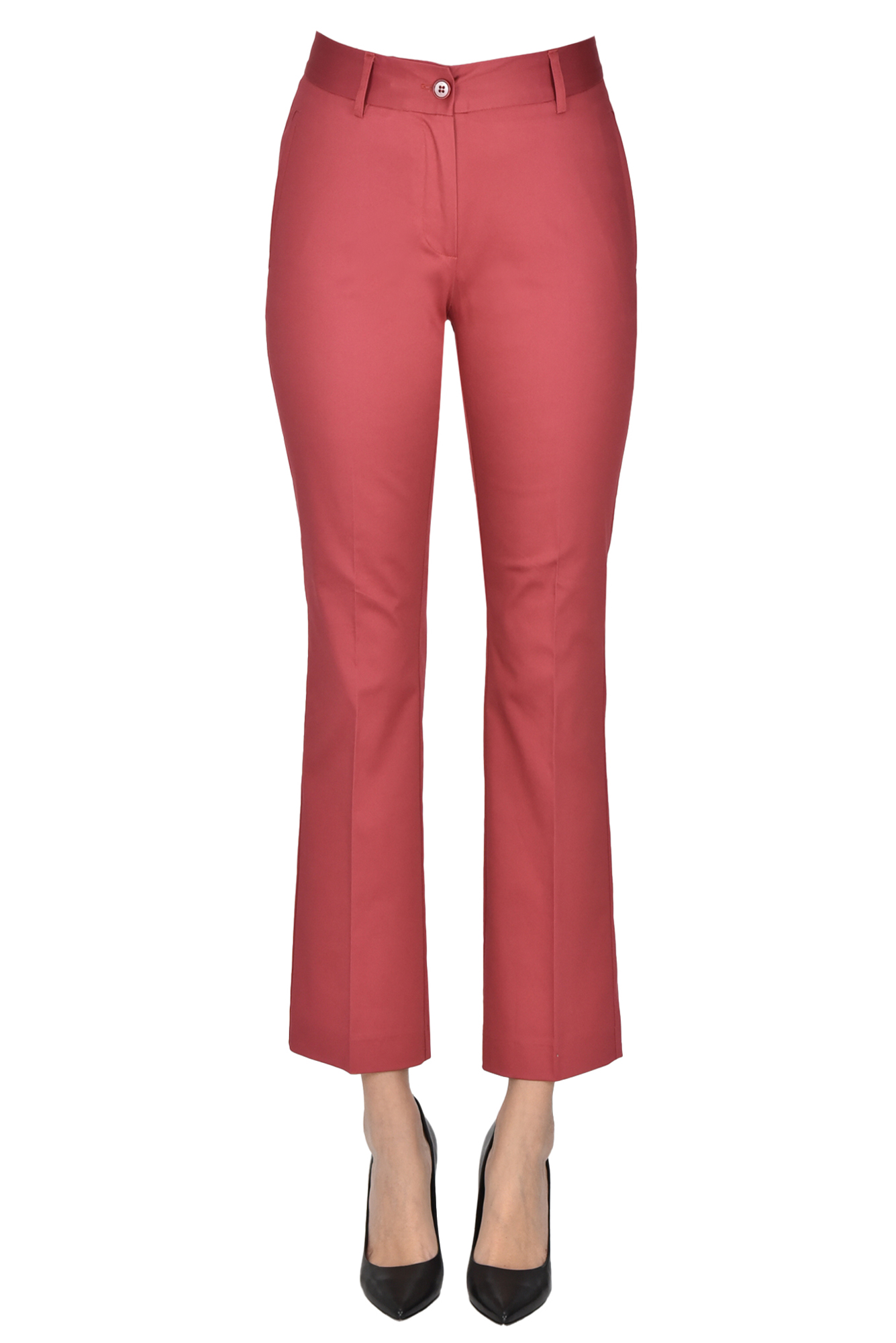 Blukey Cotton Trousers In Brick Red