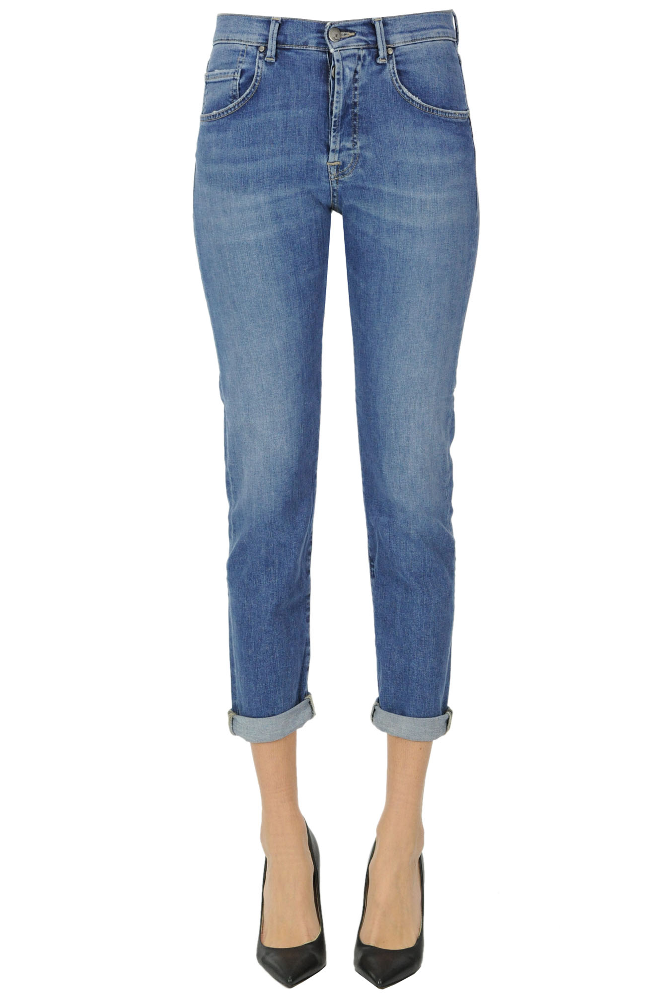 Atelier Cigala's Cropped Slim Jeans In Light Denim