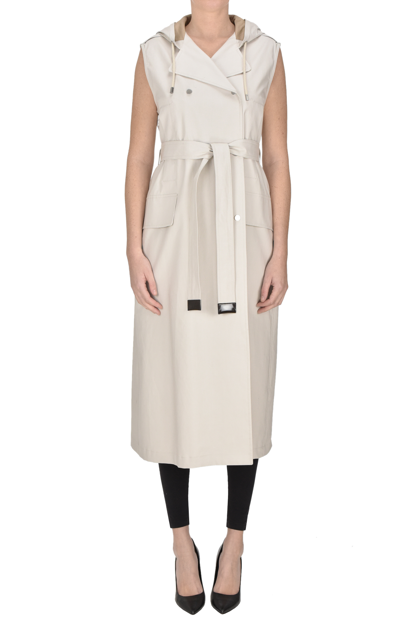 Max Mara Elena Sleeveless Coat In Beige