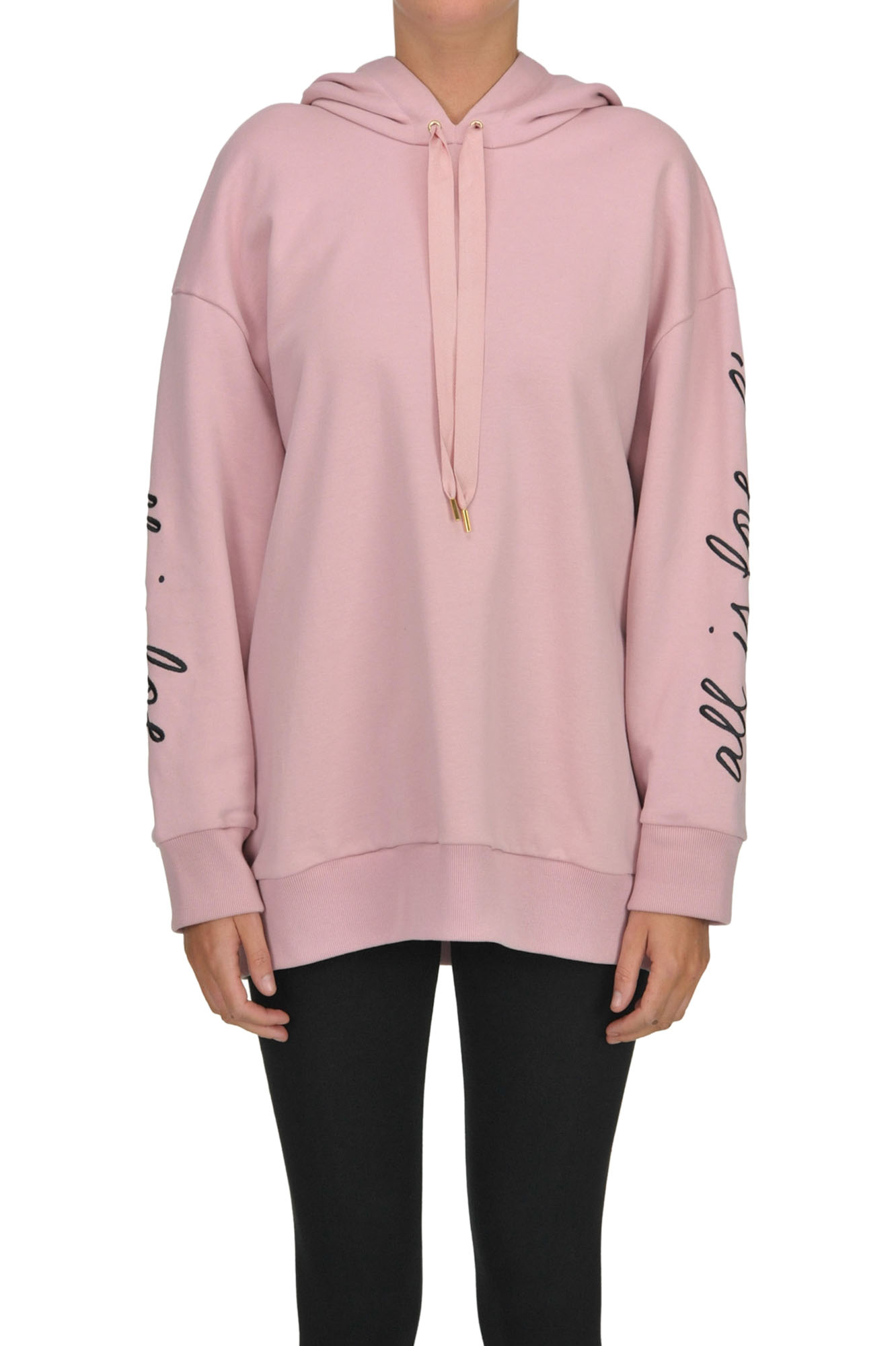 Stella Mccartney Oversized Hooded Sweatshirt In Pale Pink