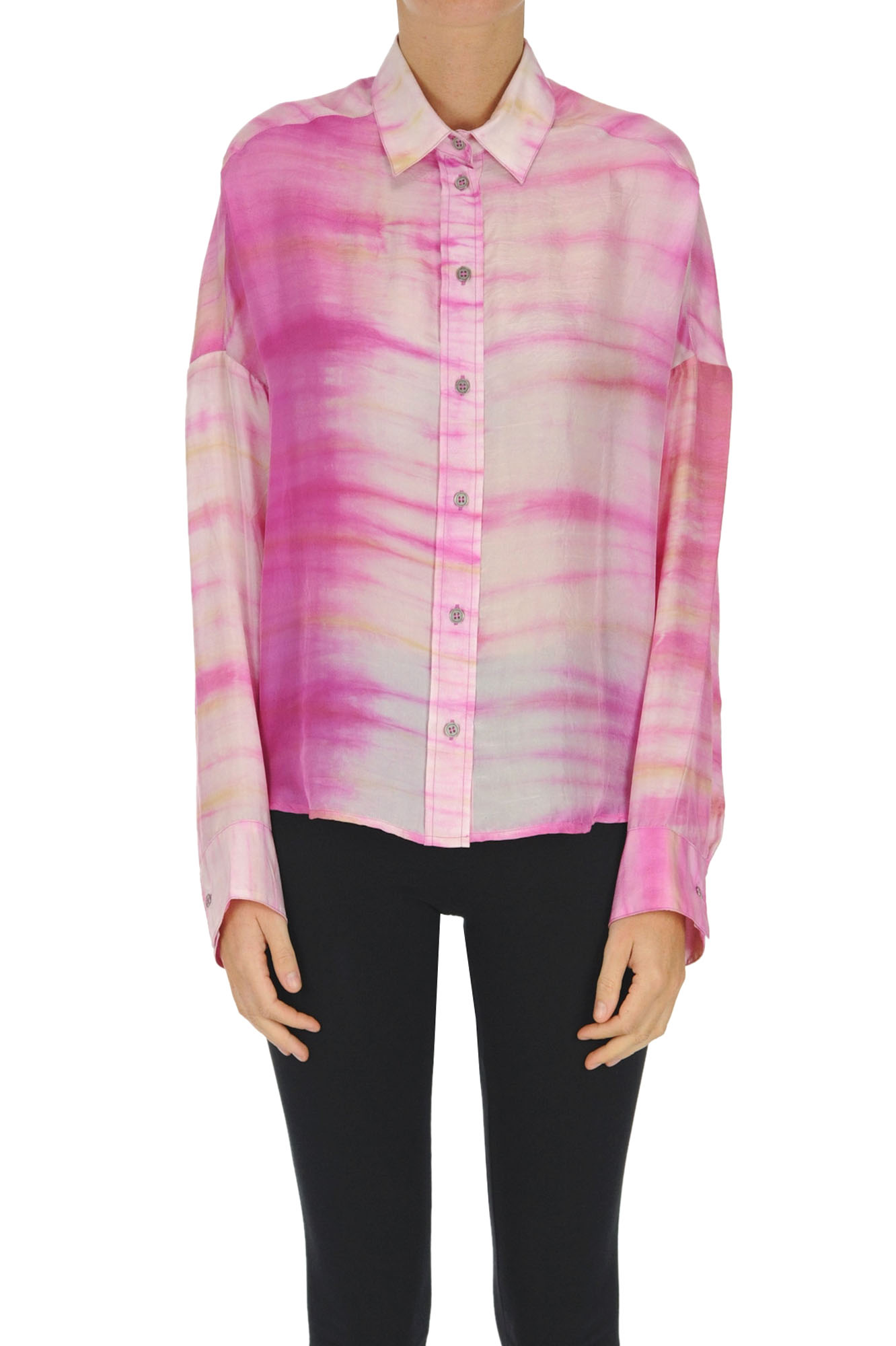 Camicia in seta tie dye