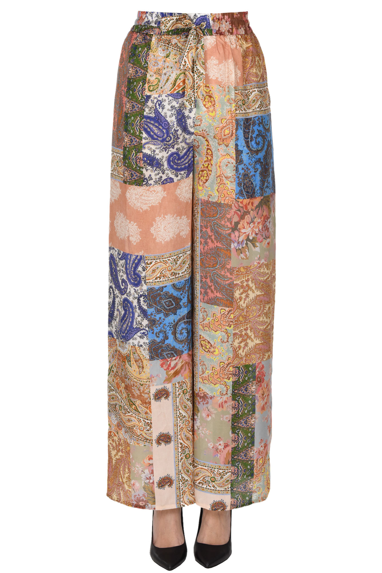 Shop Zimmermann Printed Silk Trousers In Multicoloured