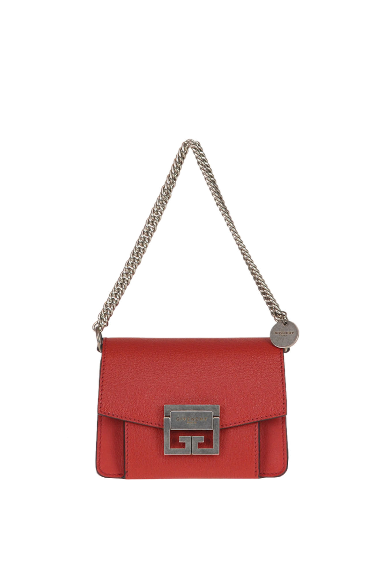 Givenchy Gv3 Mini Leather Shoulder Bag In Fire Red