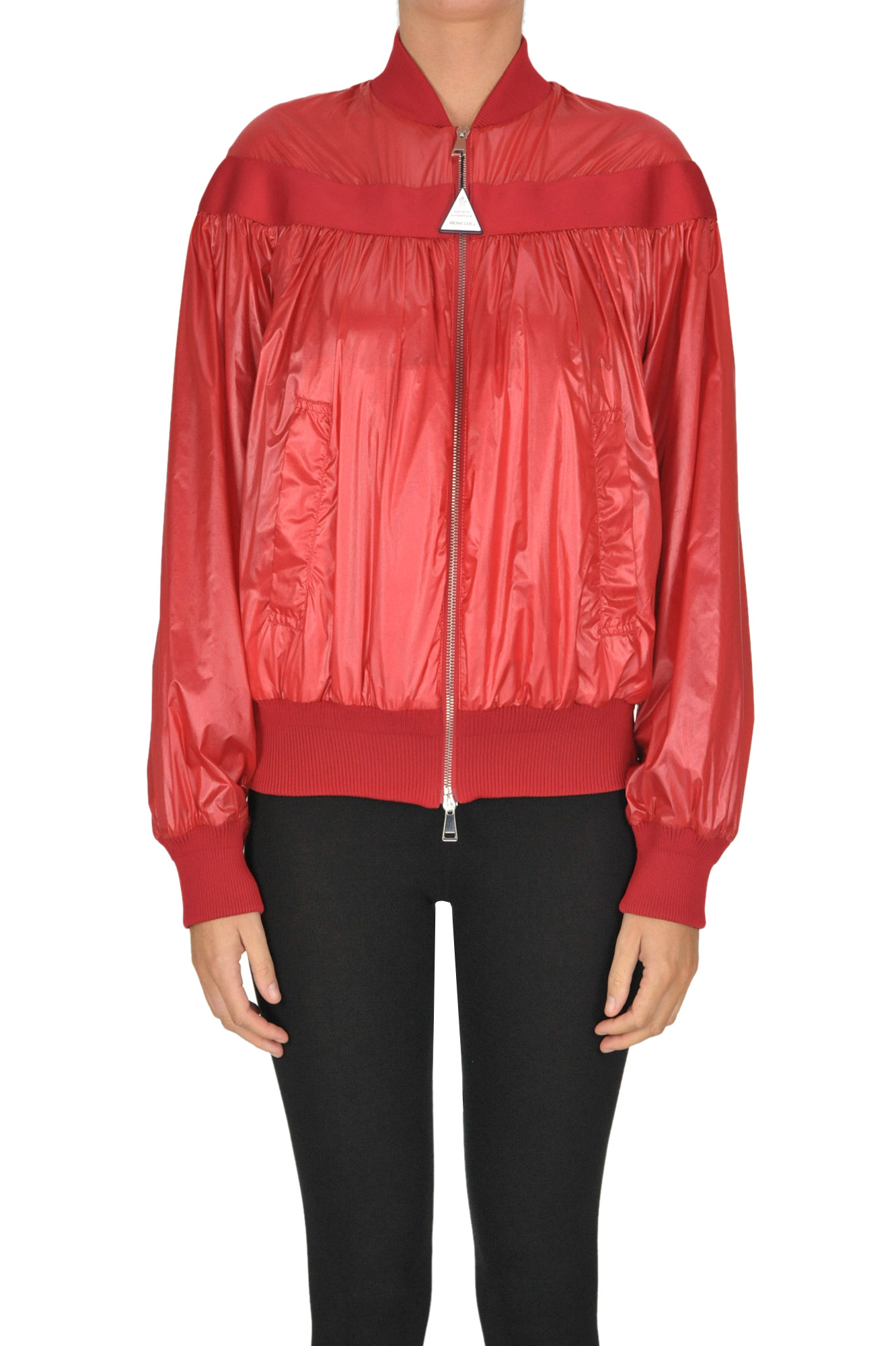 Moncler Nassau Techno Fabric Jacket In Red