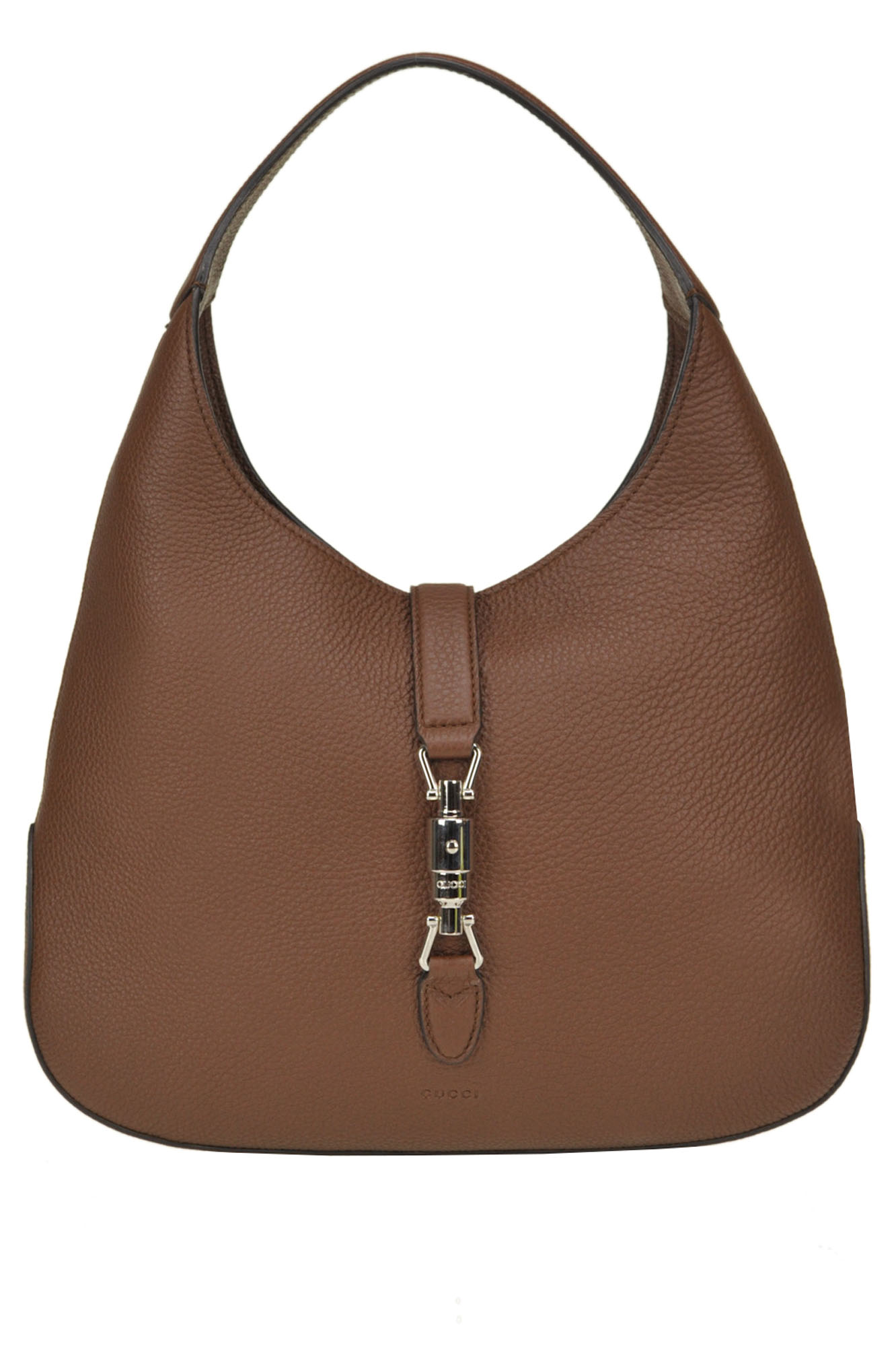 Gucci Grainy Leather Hobo Bag In Brown