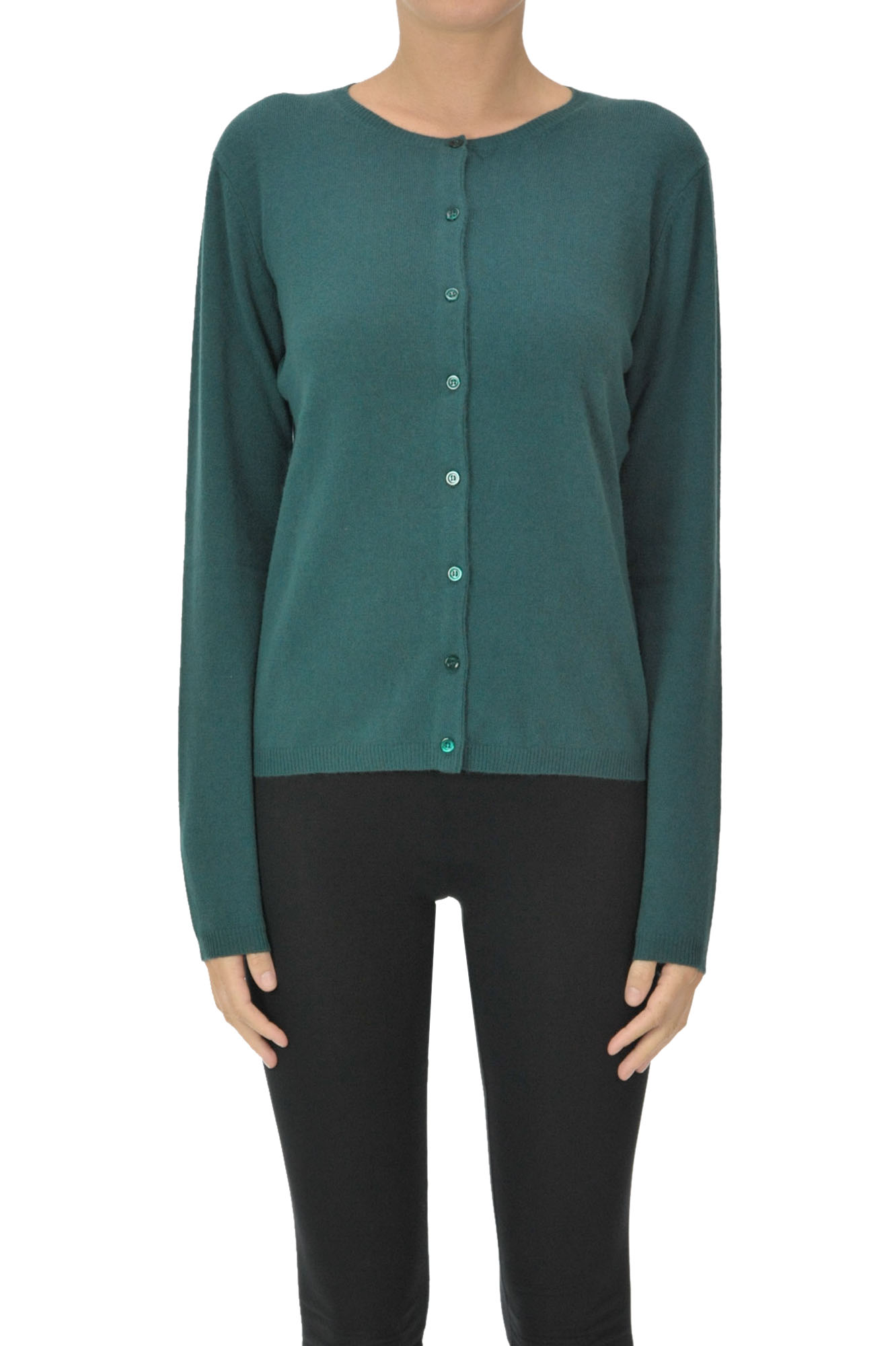 Aspesi Cashmere Cardigan In Emerald Green