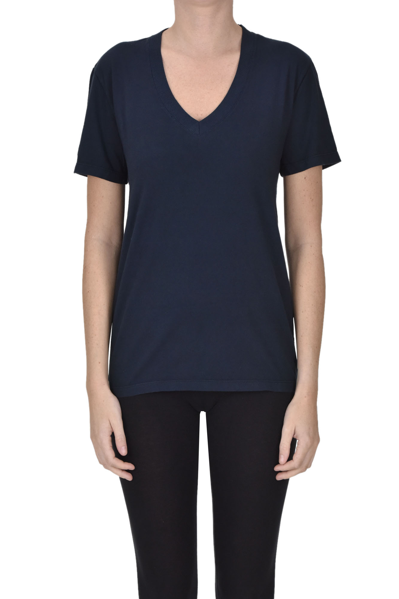 Fortela V-neckline T-shirt In Navy Blue