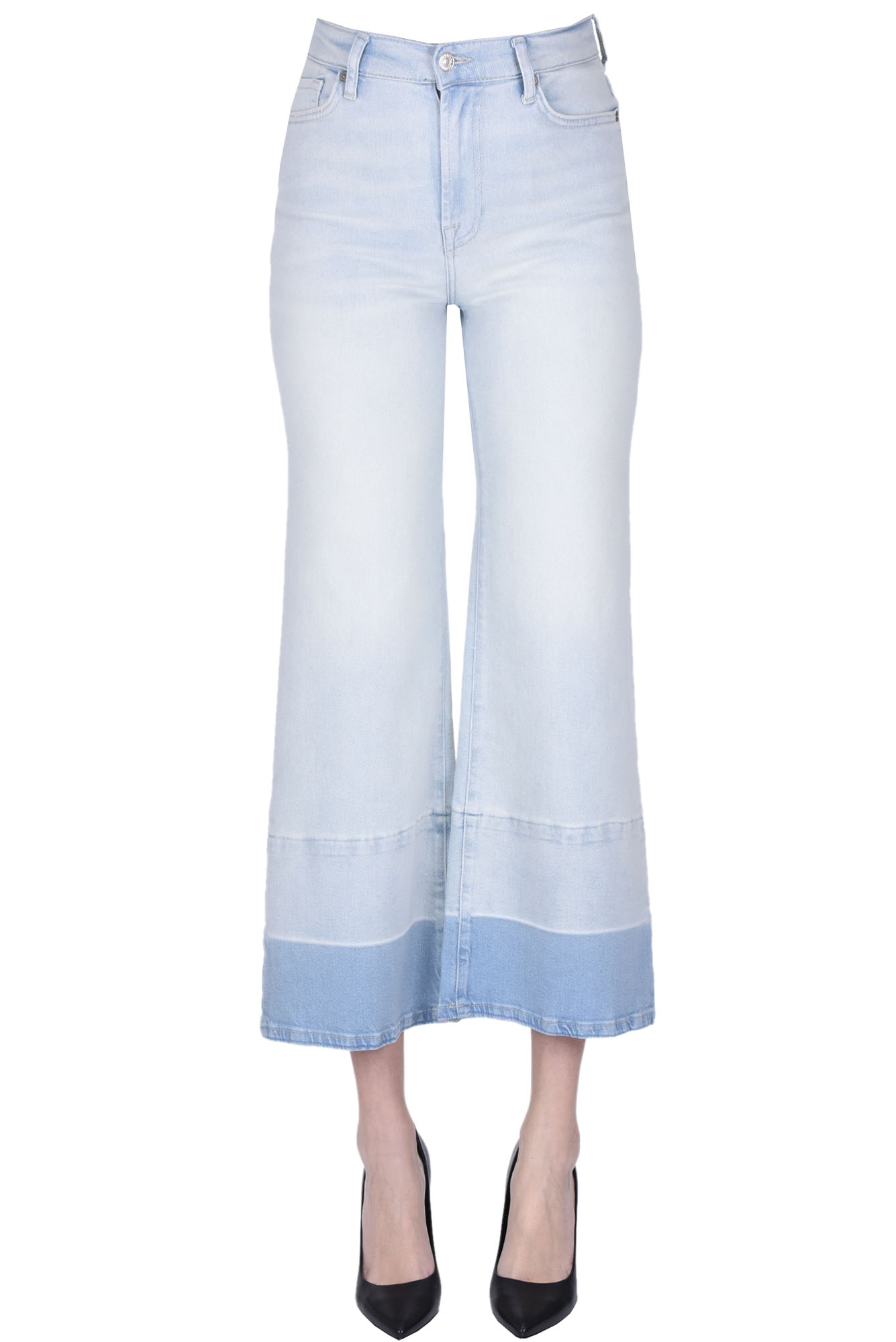 Shop 7forallmankind The Cropped Jo Jeans In Light Denim