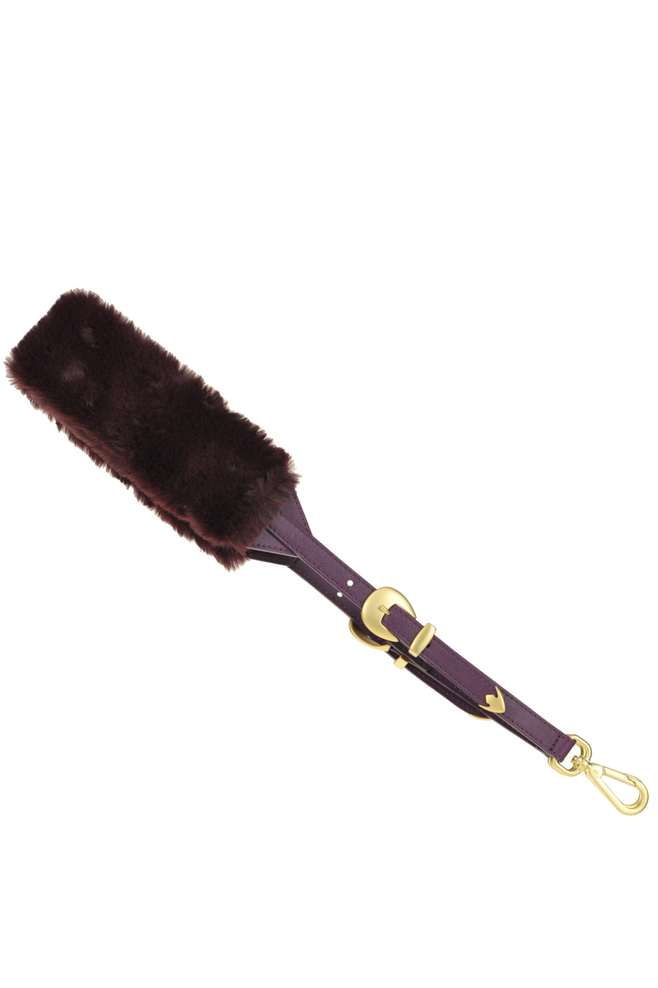 Orciani Shoulder Strap With Eco-fur Insert In Plum