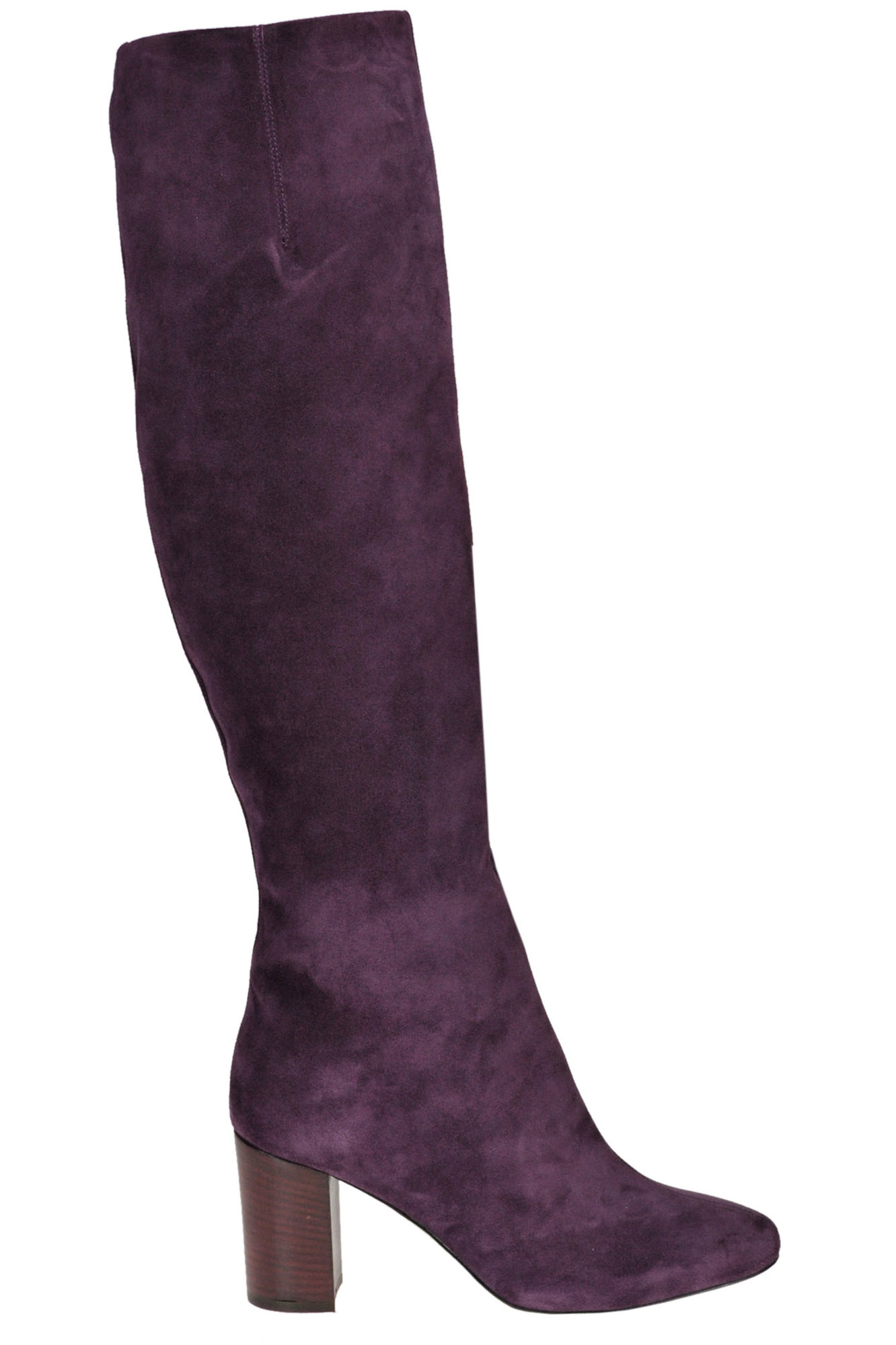 Paola D'arcano High Leg Suede Boots In Plum